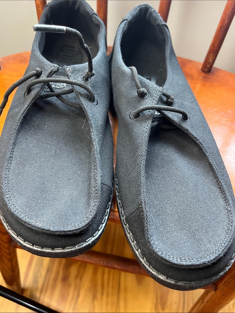 NWOT Hey Dude Wendy Canvas Black Speckled Sole Slip On Shoes Women’s 9 - Picture 8 of 10